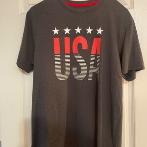 Old Navy Gray and Red USA Graphic Tee